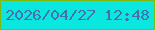 文字の大きさ：5、枠の色：7eb90e、背景の色：0ae7de、文字の色：4570ad 無料ブログパーツのブログ時計