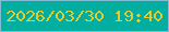 文字の大きさ：4、枠の色：7ebdd3、背景の色：02aea0、文字の色：e5cb2d 無料ブログパーツのブログ時計
