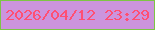文字の大きさ：4、枠の色：7ec545、背景の色：cc94dd、文字の色：ff4f73 無料ブログパーツのブログ時計