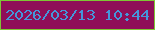 文字の大きさ：2、枠の色：7ec635、背景の色：8f0e58、文字の色：4496db 無料ブログパーツのブログ時計