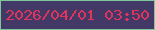 文字の大きさ：1、枠の色：7ec69c、背景の色：423966、文字の色：de345e 無料ブログパーツのブログ時計