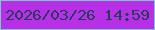 文字の大きさ：5、枠の色：7ec6ca、背景の色：b730e8、文字の色：263c59 無料ブログパーツのブログ時計