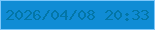 文字の大きさ：1、枠の色：7ec7fa、背景の色：108cd5、文字の色：0376a7 無料ブログパーツのブログ時計