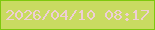 文字の大きさ：5、枠の色：7ec80d、背景の色：c9db61、文字の色：eeced6 無料ブログパーツのブログ時計