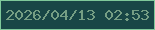 文字の大きさ：5、枠の色：7ec89a、背景の色：184646、文字の色：759e84 無料ブログパーツのブログ時計