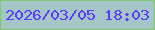 文字の大きさ：4、枠の色：7eca70、背景の色：a4c6c7、文字の色：5a3bfb 無料ブログパーツのブログ時計
