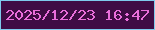 文字の大きさ：2、枠の色：7ecaec、背景の色：3f0c44、文字の色：ea6edb 無料ブログパーツのブログ時計