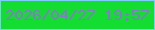 文字の大きさ：1、枠の色：7eccfd、背景の色：13dd31、文字の色：8579ca 無料ブログパーツのブログ時計