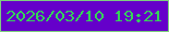 文字の大きさ：5、枠の色：7ece7f、背景の色：6500ca、文字の色：35d259 無料ブログパーツのブログ時計
