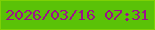 文字の大きさ：2、枠の色：7ed105、背景の色：5ac207、文字の色：9c118a 無料ブログパーツのブログ時計