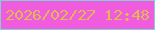 文字の大きさ：2、枠の色：7ed1d6、背景の色：f05cdd、文字の色：dfba52 無料ブログパーツのブログ時計