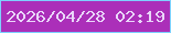 文字の大きさ：5、枠の色：7ed1fe、背景の色：ab2fb9、文字の色：e9d6f9 無料ブログパーツのブログ時計