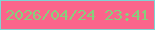 文字の大きさ：5、枠の色：7ed4d3、背景の色：fb658b、文字の色：87d07c 無料ブログパーツのブログ時計