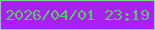 文字の大きさ：3、枠の色：7ed586、背景の色：a722f0、文字の色：59c861 無料ブログパーツのブログ時計