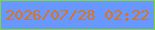 文字の大きさ：4、枠の色：7ed831、背景の色：6897fd、文字の色：df7214 無料ブログパーツのブログ時計