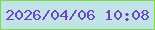 文字の大きさ：5、枠の色：7ed946、背景の色：c0e4e5、文字の色：6d45bc 無料ブログパーツのブログ時計