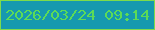 文字の大きさ：4、枠の色：7edb4c、背景の色：1699af、文字の色：5cdb57 無料ブログパーツのブログ時計