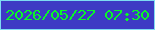 文字の大きさ：5、枠の色：7edbf2、背景の色：3e3ac4、文字の色：0af728 無料ブログパーツのブログ時計
