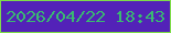 文字の大きさ：5、枠の色：7edc49、背景の色：5322b8、文字の色：3ab971 無料ブログパーツのブログ時計