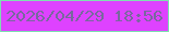 文字の大きさ：5、枠の色：7edfb1、背景の色：de42ff、文字の色：78689f 無料ブログパーツのブログ時計