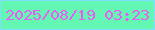 文字の大きさ：3、枠の色：7edfff、背景の色：64f6b3、文字の色：eb5cf5 無料ブログパーツのブログ時計