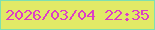 文字の大きさ：3、枠の色：7ee0b0、背景の色：e1ea67、文字の色：dd3ec5 無料ブログパーツのブログ時計