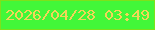 文字の大きさ：2、枠の色：7ee11b、背景の色：42f739、文字の色：f2d658 無料ブログパーツのブログ時計