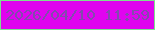 文字の大きさ：3、枠の色：7ee18e、背景の色：e004ef、文字の色：824bae 無料ブログパーツのブログ時計