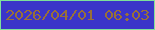 文字の大きさ：4、枠の色：7ee19a、背景の色：3b35c9、文字の色：987038 無料ブログパーツのブログ時計