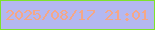 文字の大きさ：1、枠の色：7ee32b、背景の色：b4b8f0、文字の色：f5a786 無料ブログパーツのブログ時計