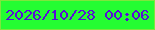 文字の大きさ：2、枠の色：7ee63d、背景の色：24fd32、文字の色：580ed7 無料ブログパーツのブログ時計