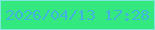 文字の大きさ：2、枠の色：7ee6dd、背景の色：34e880、文字の色：42b3df 無料ブログパーツのブログ時計