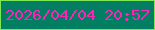 文字の大きさ：4、枠の色：7ee755、背景の色：027e63、文字の色：ff24b9 無料ブログパーツのブログ時計