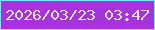 文字の大きさ：2、枠の色：7ee7ff、背景の色：a434db、文字の色：dfe5c1 無料ブログパーツのブログ時計