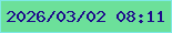 文字の大きさ：1、枠の色：7ee9e6、背景の色：6ce09a、文字の色：1f0c8b 無料ブログパーツのブログ時計