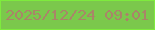 文字の大きさ：5、枠の色：7eeb3d、背景の色：7bc84c、文字の色：a98568 無料ブログパーツのブログ時計