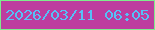 文字の大きさ：5、枠の色：7eeb8d、背景の色：bd3c9f、文字の色：56c0f7 無料ブログパーツのブログ時計