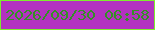 文字の大きさ：2、枠の色：7eed2d、背景の色：b332c0、文字の色：349026 無料ブログパーツのブログ時計