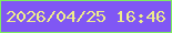 文字の大きさ：2、枠の色：7eee5f、背景の色：8057f4、文字の色：eeec8b 無料ブログパーツのブログ時計