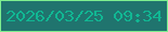 文字の大きさ：5、枠の色：7eef8f、背景の色：20746e、文字の色：11b793 無料ブログパーツのブログ時計
