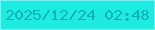 文字の大きさ：2、枠の色：7ef0f0、背景の色：1eebdf、文字の色：11b2bd 無料ブログパーツのブログ時計
