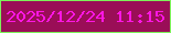 文字の大きさ：3、枠の色：7ef15a、背景の色：9a0e57、文字の色：ff16e5 無料ブログパーツのブログ時計