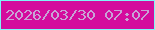 文字の大きさ：5、枠の色：7ef5f7、背景の色：d40c9d、文字の色：c8a2d6 無料ブログパーツのブログ時計