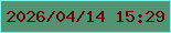 文字の大きさ：4、枠の色：7ef8eb、背景の色：539374、文字の色：640605 無料ブログパーツのブログ時計
