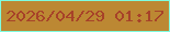 文字の大きさ：4、枠の色：7efcdf、背景の色：bc8833、文字の色：a74229 無料ブログパーツのブログ時計