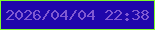 文字の大きさ：1、枠の色：7efd2a、背景の色：1f07ab、文字の色：7f58d2 無料ブログパーツのブログ時計