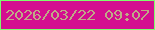 文字の大きさ：3、枠の色：7efd6d、背景の色：d40e90、文字の色：bfaa86 無料ブログパーツのブログ時計
