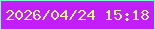文字の大きさ：5、枠の色：7effce、背景の色：c21ef8、文字の色：fdf1a0 無料ブログパーツのブログ時計