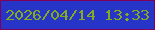 文字の大きさ：1、枠の色：7f0056、背景の色：2734c8、文字の色：84aa1f 無料ブログパーツのブログ時計