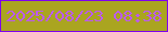 文字の大きさ：3、枠の色：7f02ee、背景の色：aaa520、文字の色：bc5af0 無料ブログパーツのブログ時計